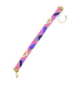 Bracelet tissé en perles Miyuki rose, bleu, violet et or