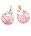 Boucles d'oreilles polymère couleurs rouge, rose-saumon et crême