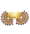 Boucles d'oreilles en perles "Miyuki" couleur beige, marron et or