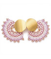 Boucles d'oreilles en perles "Miyuki" couleur rose or